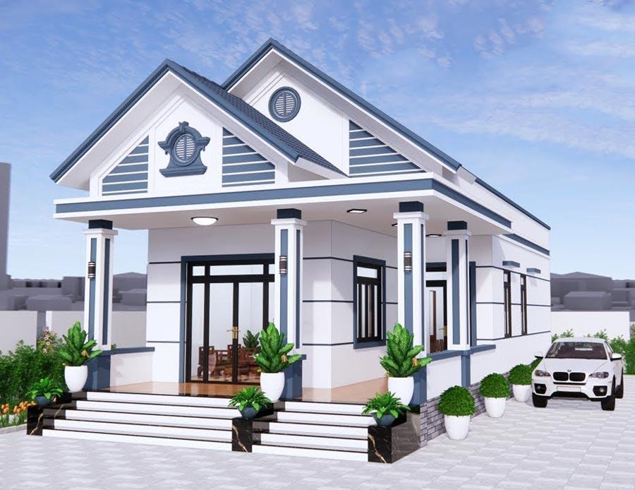 Nhà cấp 4 70m2 sử dụng mái Thái quen thuộc, hiện đại (Nguồn: Internet)