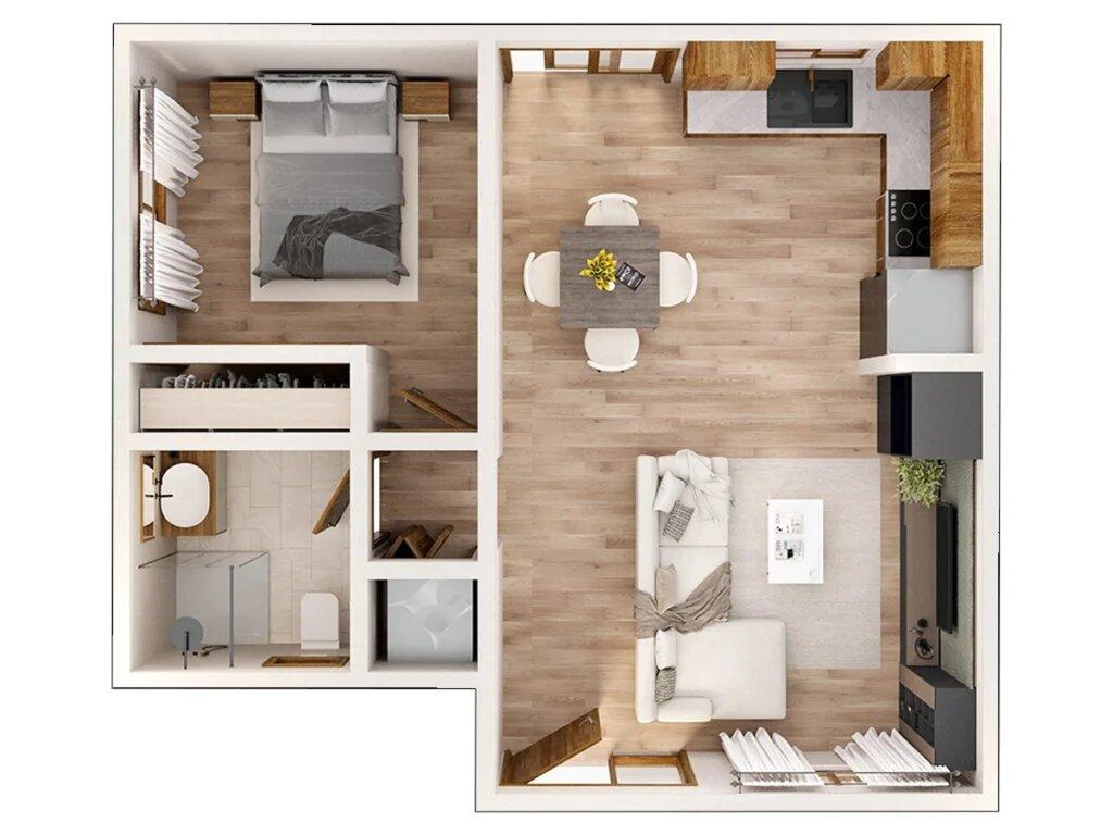 Gợi ý cách bố trí không gian cho ngôi nhà cấp 4 50m2 (Nguồn: Internet)