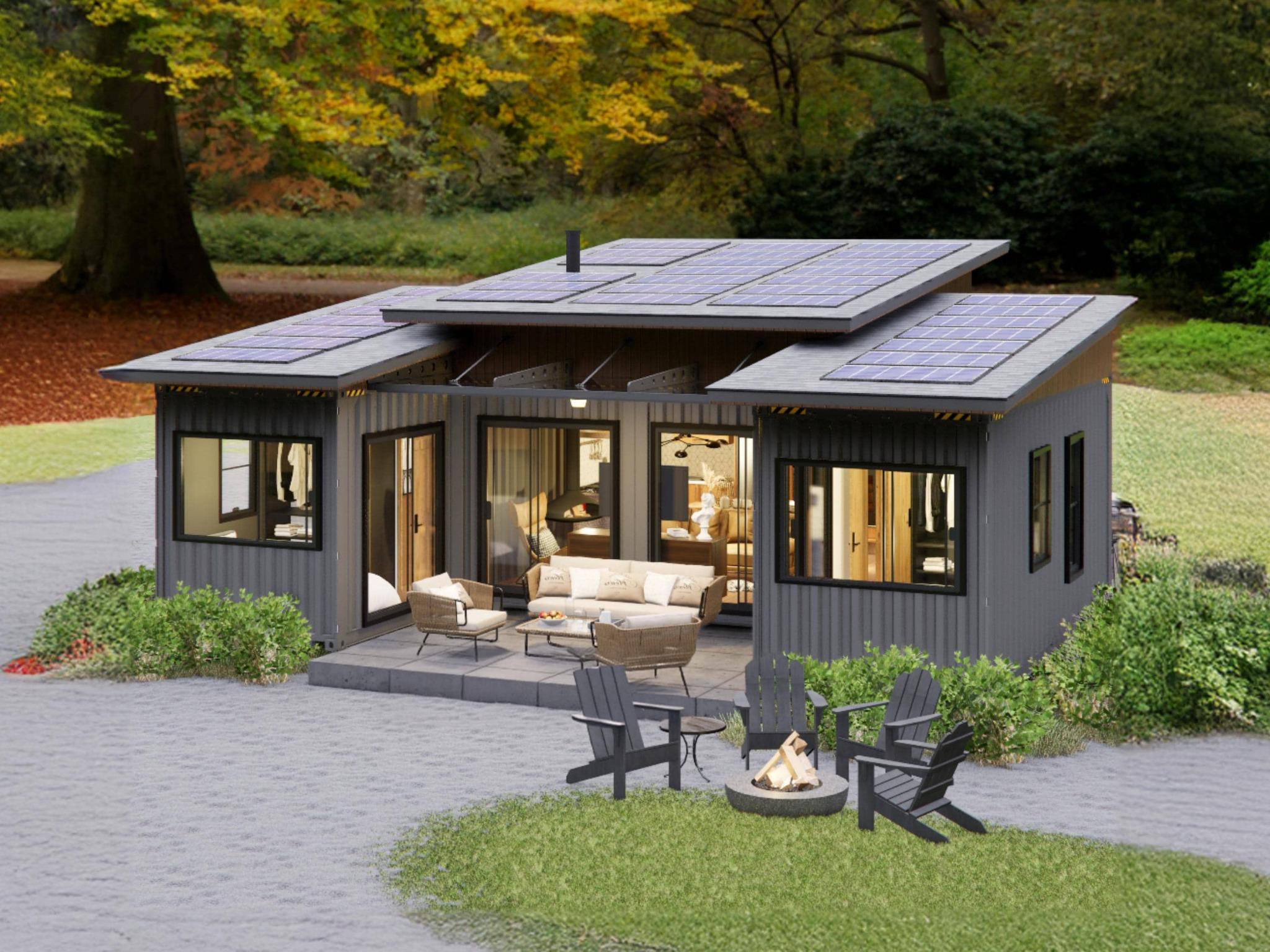 Nhà cấp 4 8x10m sử dụng cửa kính lớn mở rộng tầm nhìn (Nguồn: Internet)