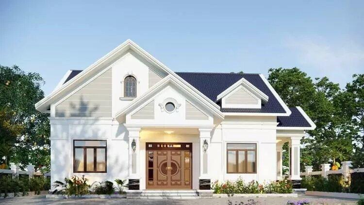 Mặt tiền nhà cấp 4 mái Nhật trên 100m2 ở nông thôn (Nguồn: Internet)