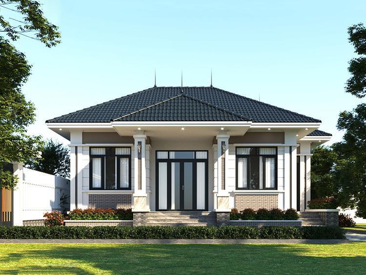 Nhà cấp 4 2 phòng ngủ 60m2 mái Nhật phù hợp với điều kiện khí hậu Việt Nam (Nguồn: Internet)