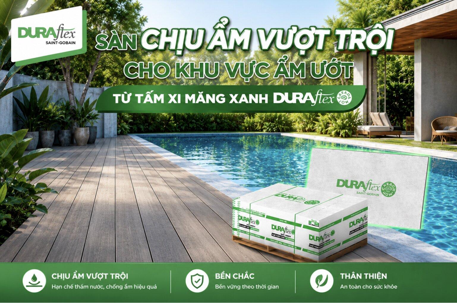 Sàn chịu ẩm vượt trội cho khu vực ẩm ướt