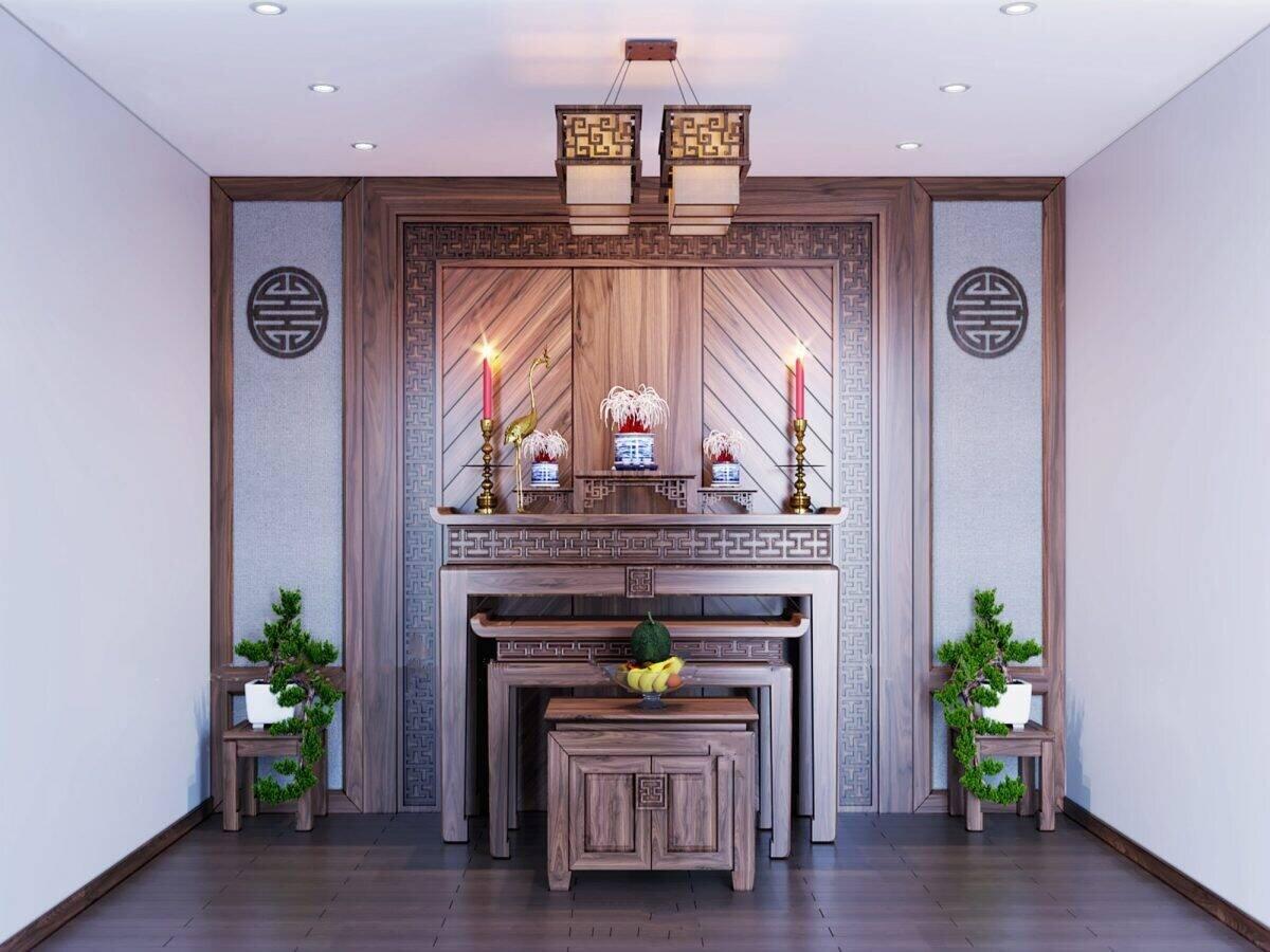 Gia chủ cần đảm bảo bàn thờ được đặt ở vị trí thuận tiện cho sinh hoạt, hài hoà với tổng thể không gian (Nguồn: Ịnternet)