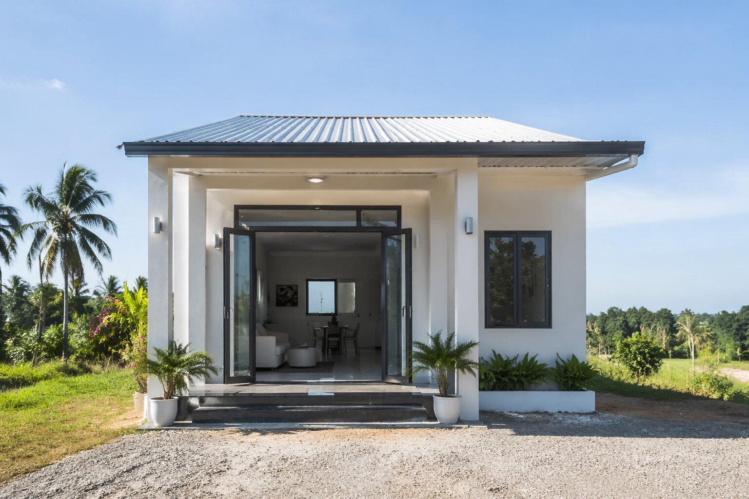 Mẫu nhà cấp 4 mái tôn ngang 6m với mặt tiền rộng thoáng