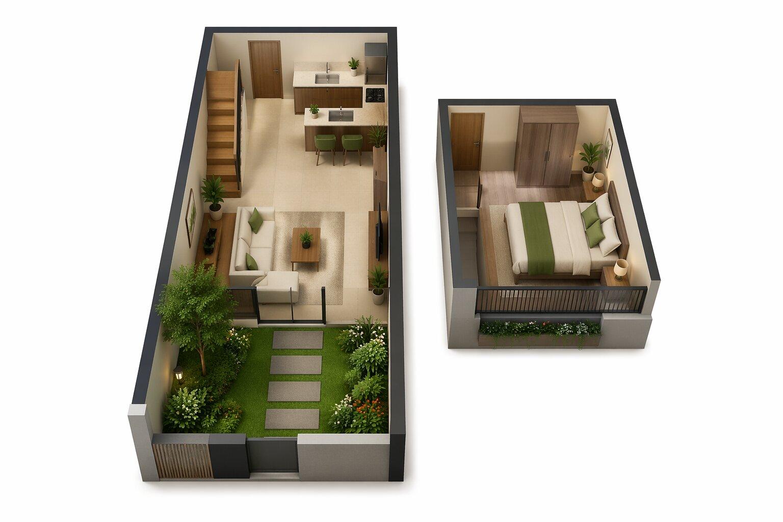 Khoảng đệm sân trước giúp giảm nắng hắt và bụi từ mặt đường