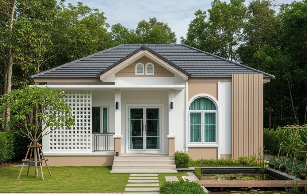 Mẫu nhà gác lửng 500 triệu mang phong cách mộc mạc, gần gũi thiên nhiên