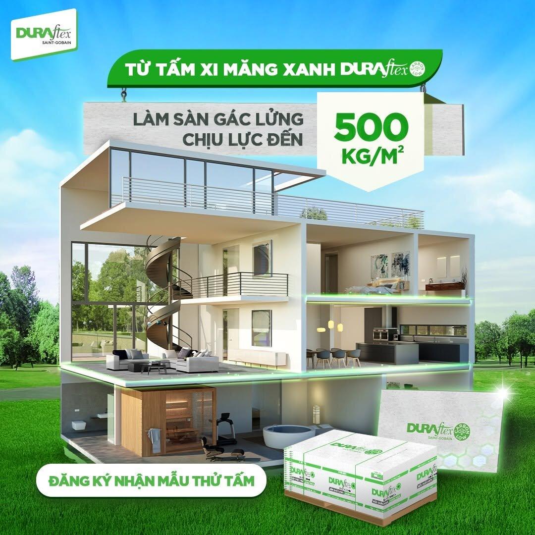 Làm sàn gác lửng từ tấm xi măng xanh Duraflex