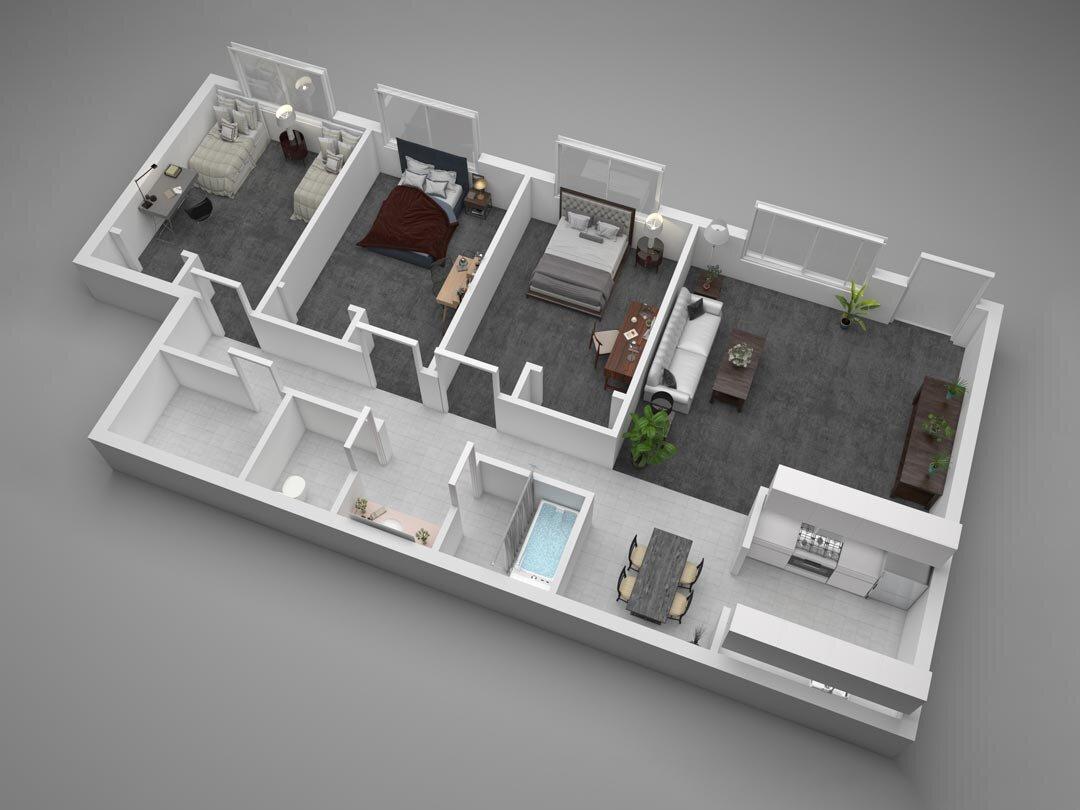 Mẫu nhà dưới 80m² tối ưu diện tích sử dụng hiệu quả (Nguồn: Internet)