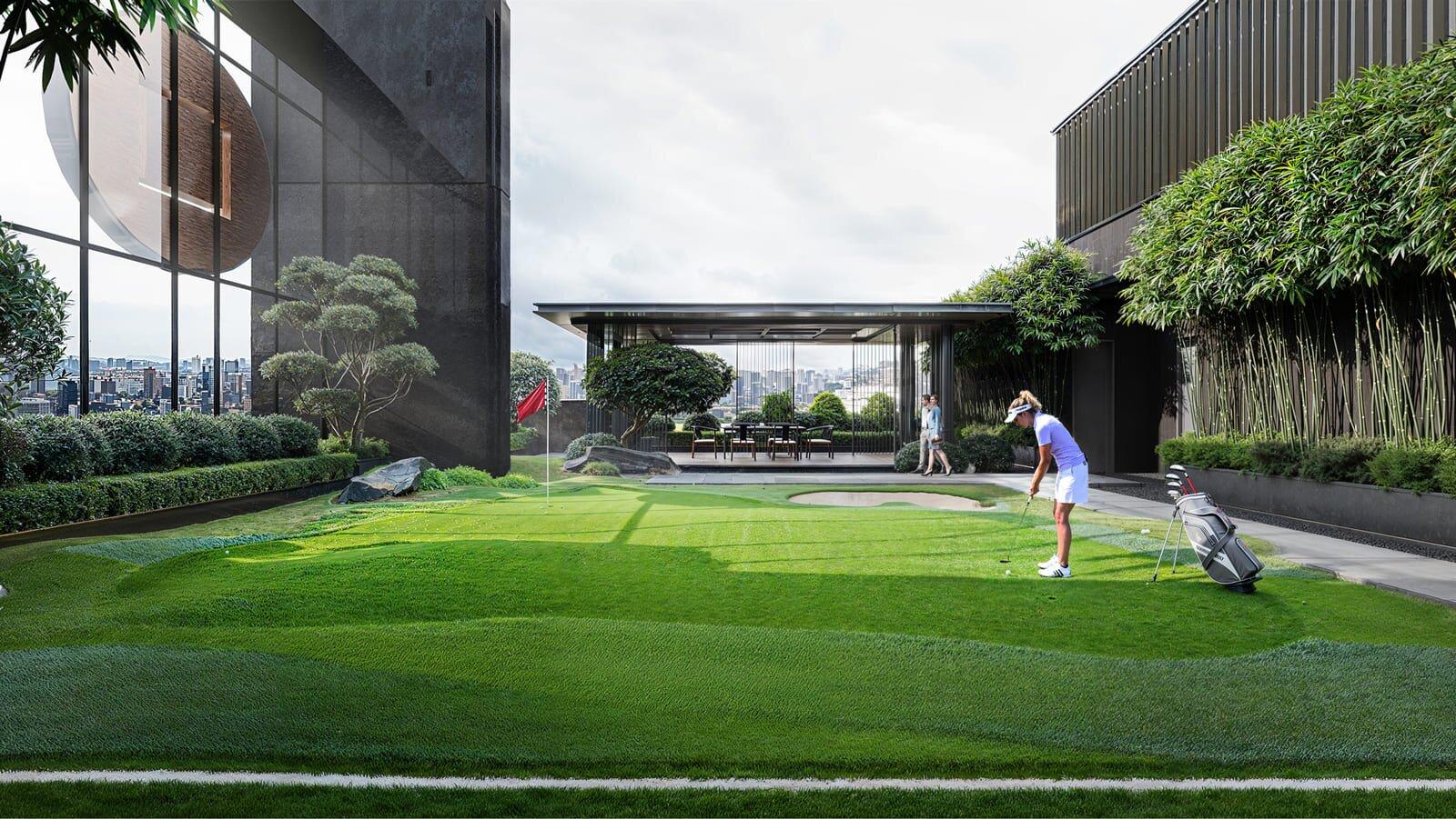 Khu vực sân golf tầng tum (Nguồn: Internet)