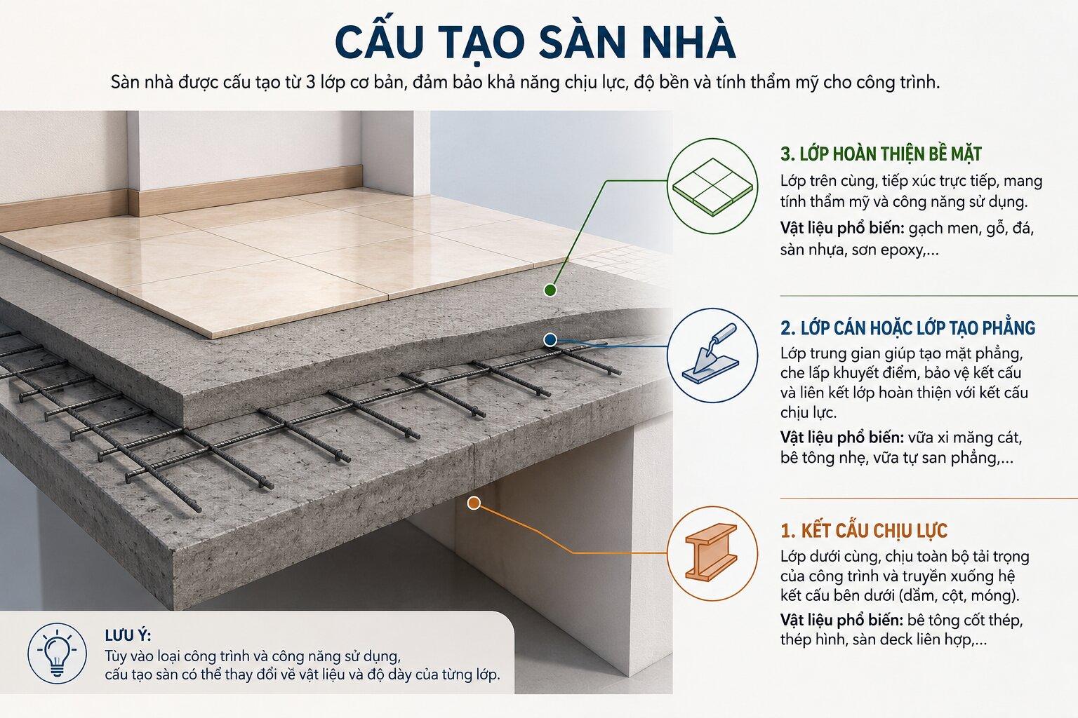 Cấu tạo sàn nhà cơ bản