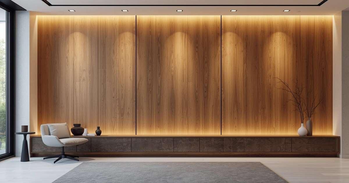 Ốp tường phòng ngủ bằng hệ ván gỗ công nghiệp phủ Melamine (Nguồn: Internet)