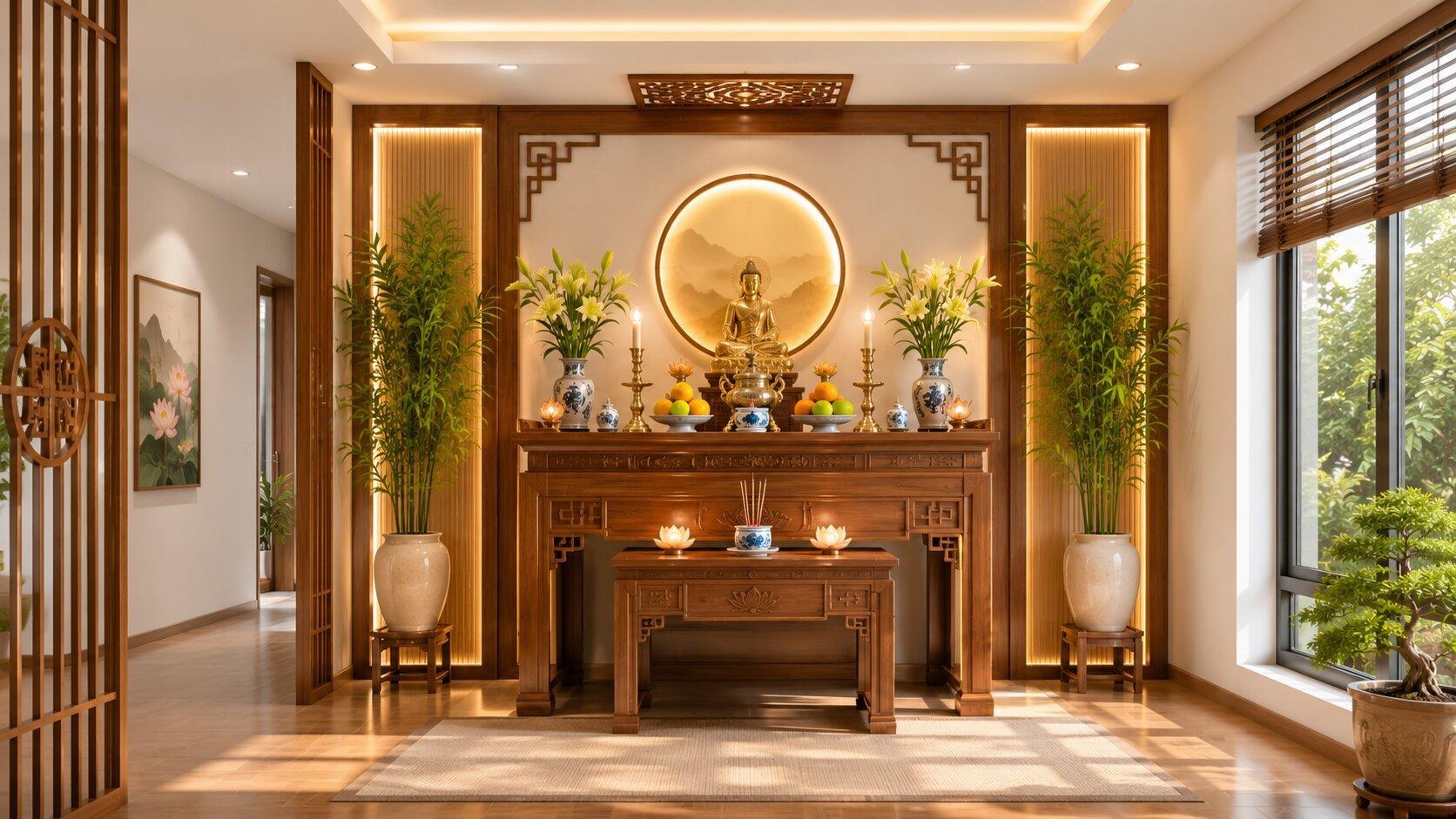 Lưu ý đặt bàn thờ gia tiên đúng hướng trong căn nhà