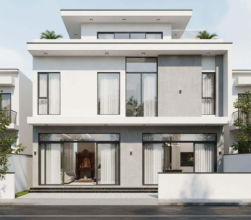 Mẫu nhà cấp 4 100m2 3 phòng ngủ 1 thờ mái bằng tối giản