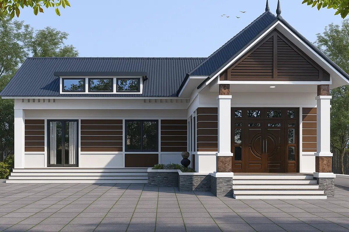 Gia chủ có thể lắp những ô cửa sổ nhôm kính nhỏ ở phần gác lửng để thông thoáng hơn (Nguồn: Internet)