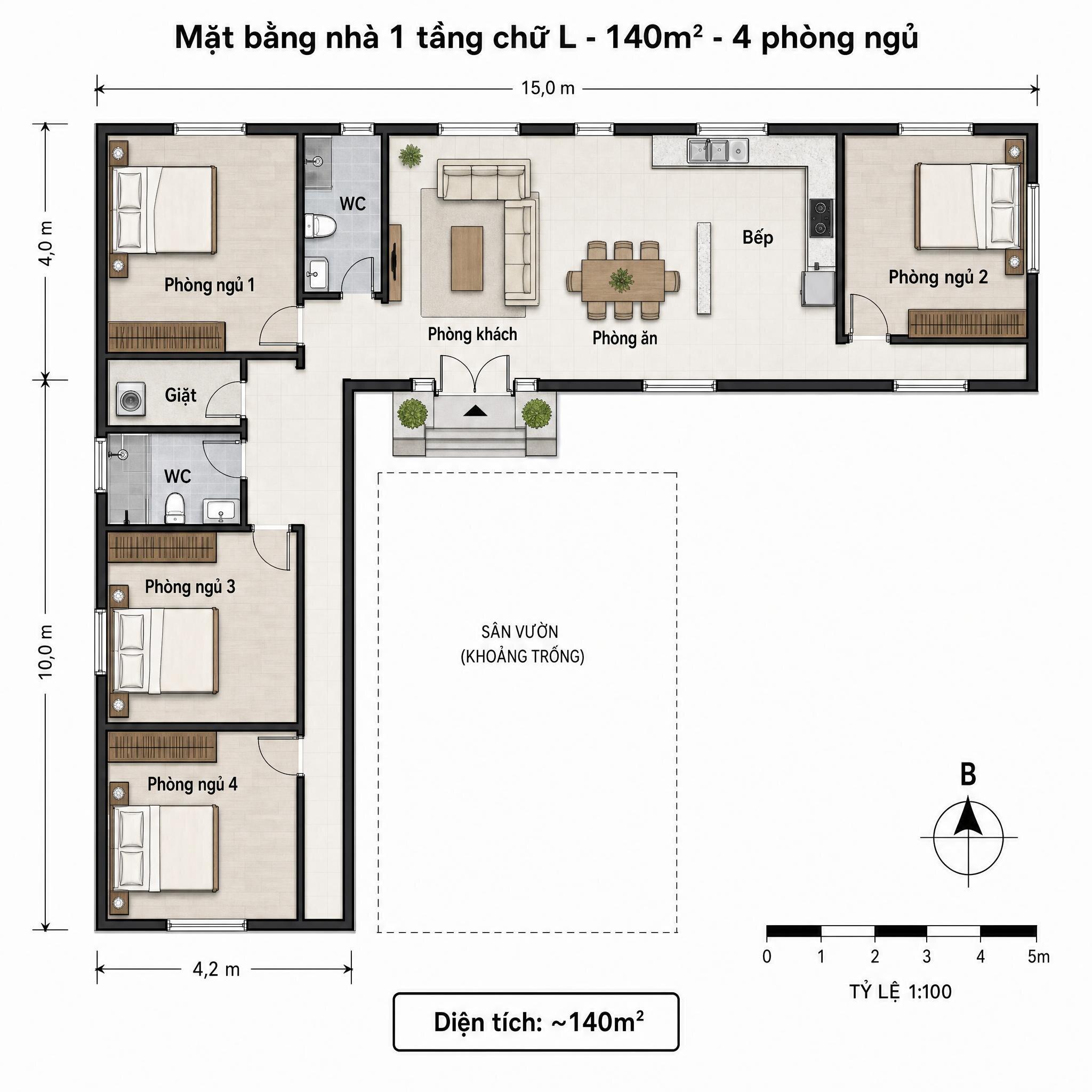 Bản vẽ nhà cấp 4 thiết kế tối ưu công năng