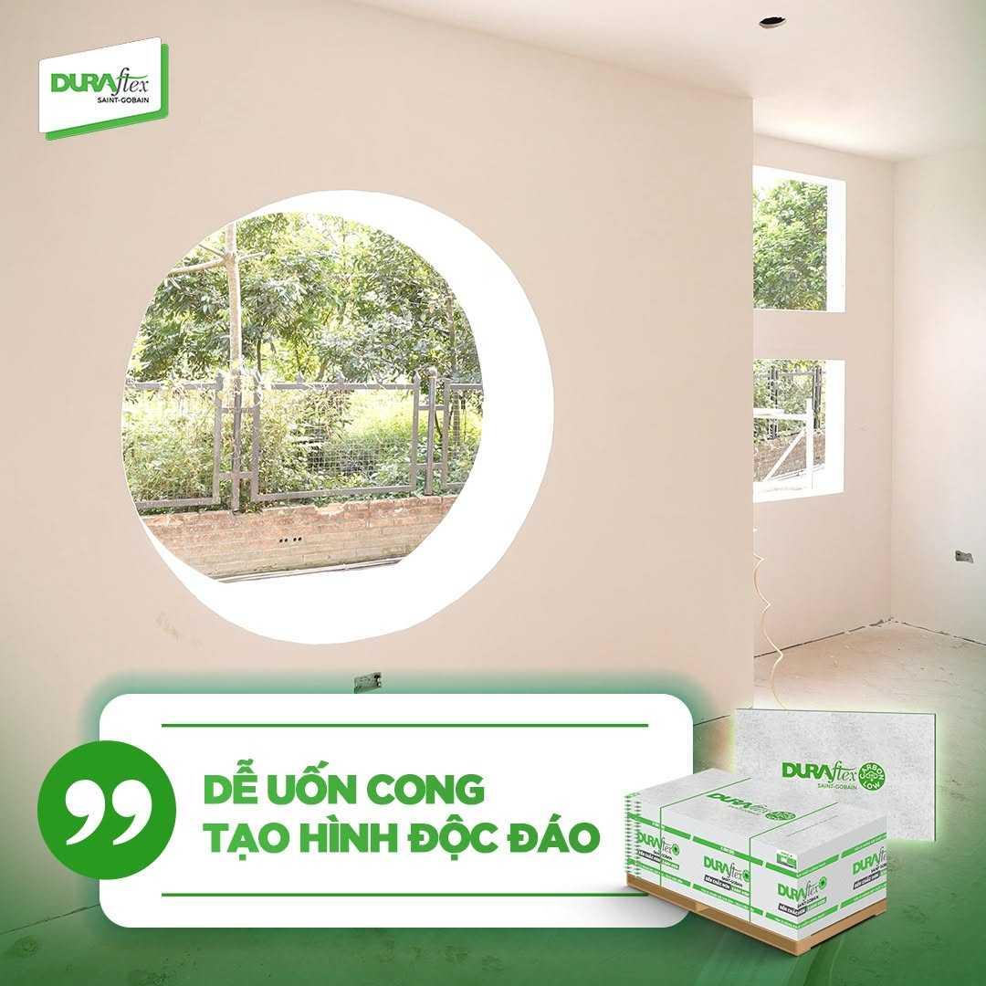Tấm xi măng DURAflex dễ uống cong, giúp tạo hình độc đáo