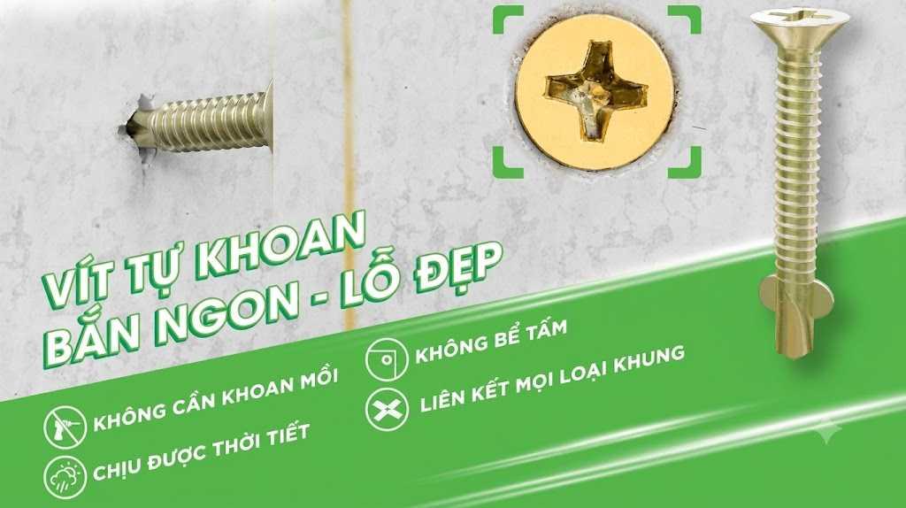 Vít tự khoan bắn ngon lỗ đẹp