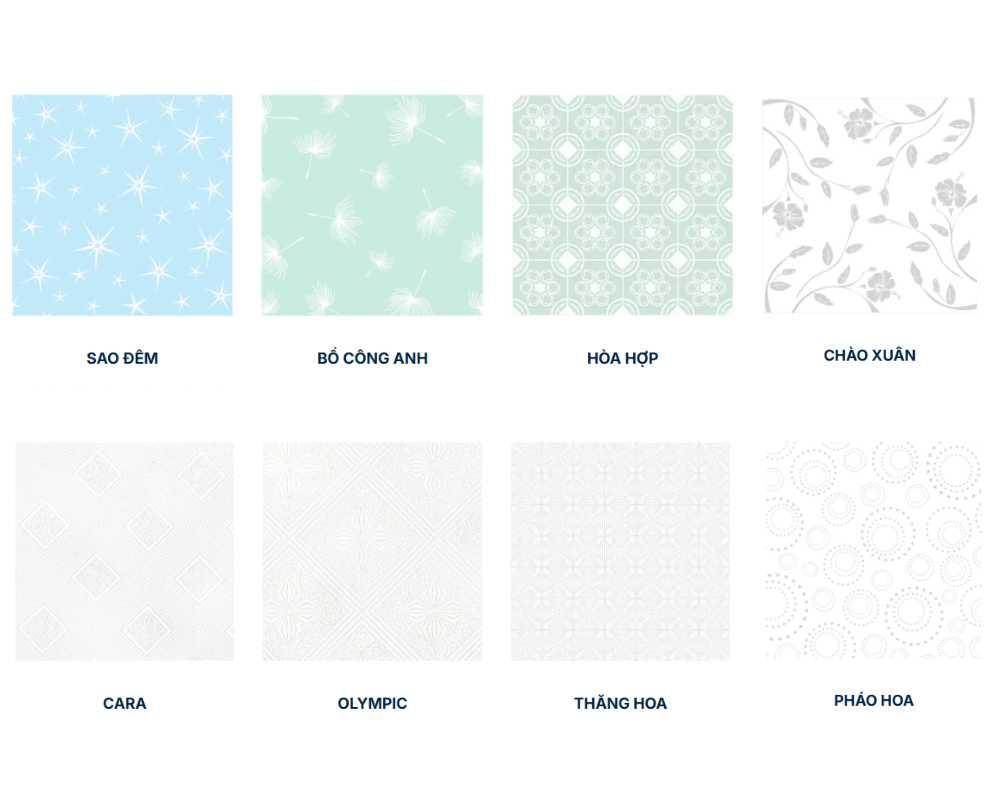 Một số mẫu thiết kế tấm la phông Vĩnh Tường DECO Plus In lụa