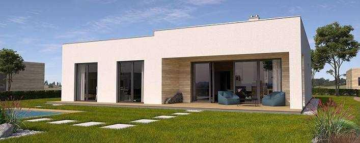 Thiết kế nhà cấp 4 120m2 mái bằng với hiên rộng giúp tăng diện tích sinh hoạt ngoài trời (Nguồn: Internet)