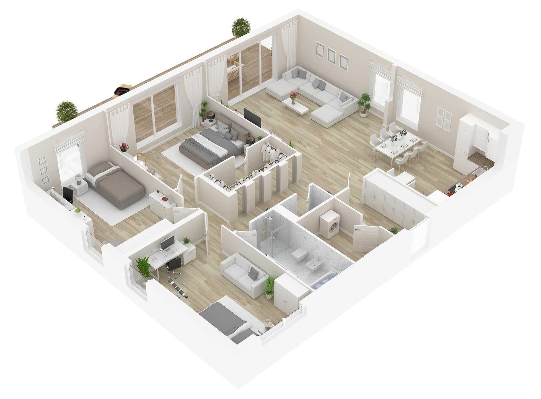 Nhà cấp 4 chữ L phong cách hiện đại kết hợp cửa kính lớn giúp đón ánh sáng tự nhiên