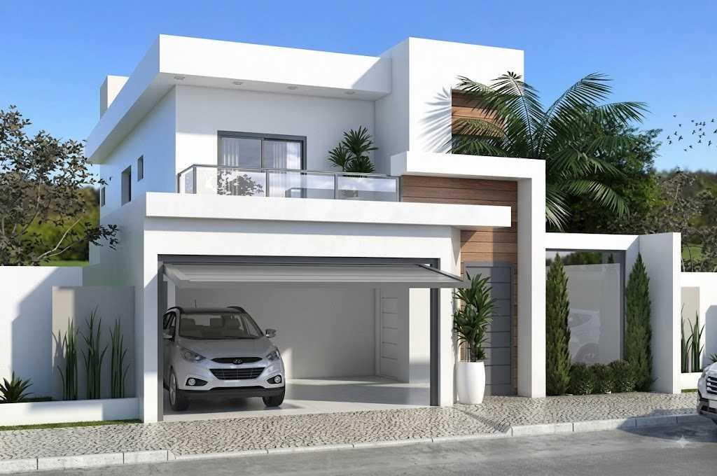 Thiết kế mặt tiền thông thoáng dành không gian rộng rãi để bố trí gara ô tô tiện lợi