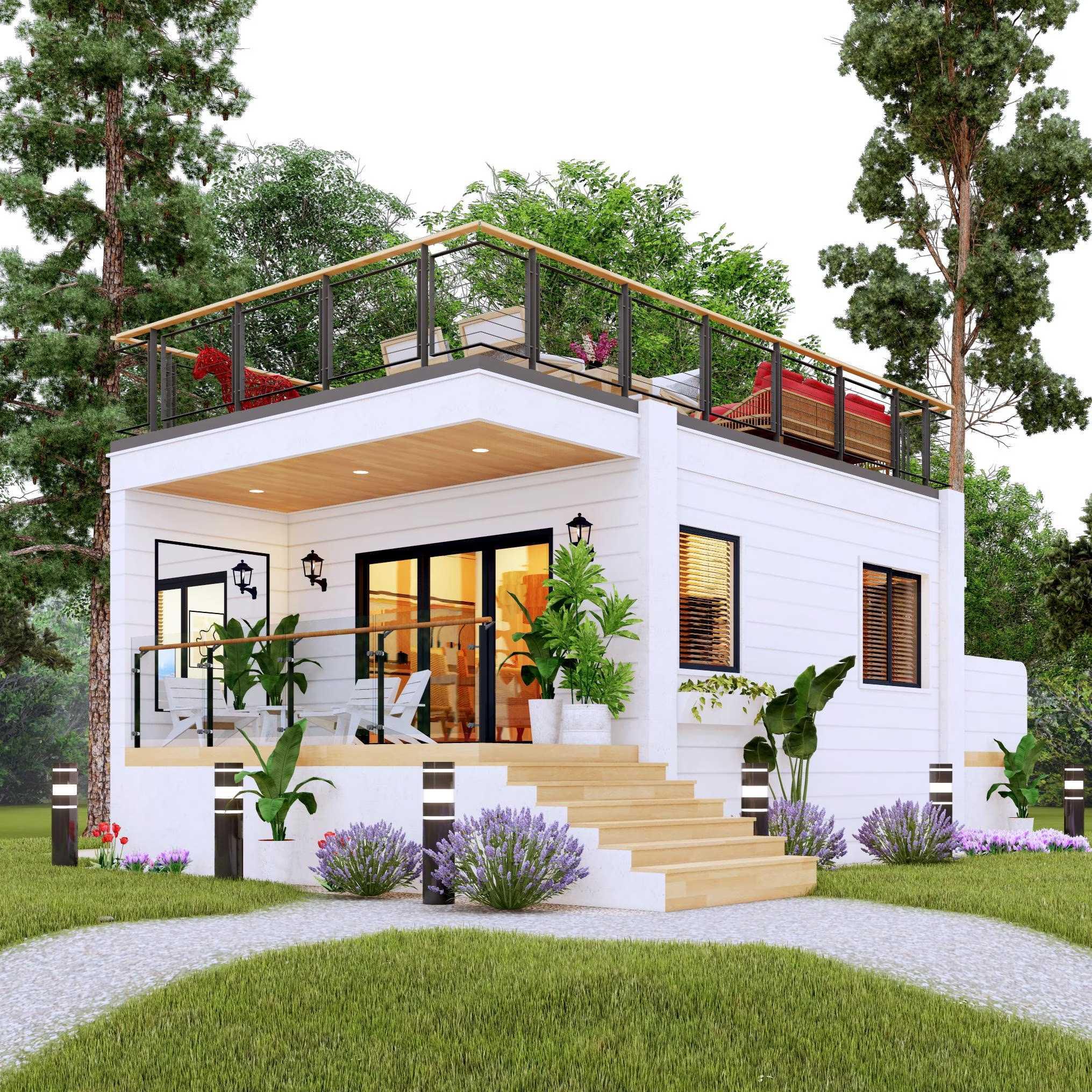 Khoảng sân thượng mái bằng được gia chủ cải tạo thành góc thư giãn lý tưởng (Nguồn: Internet)