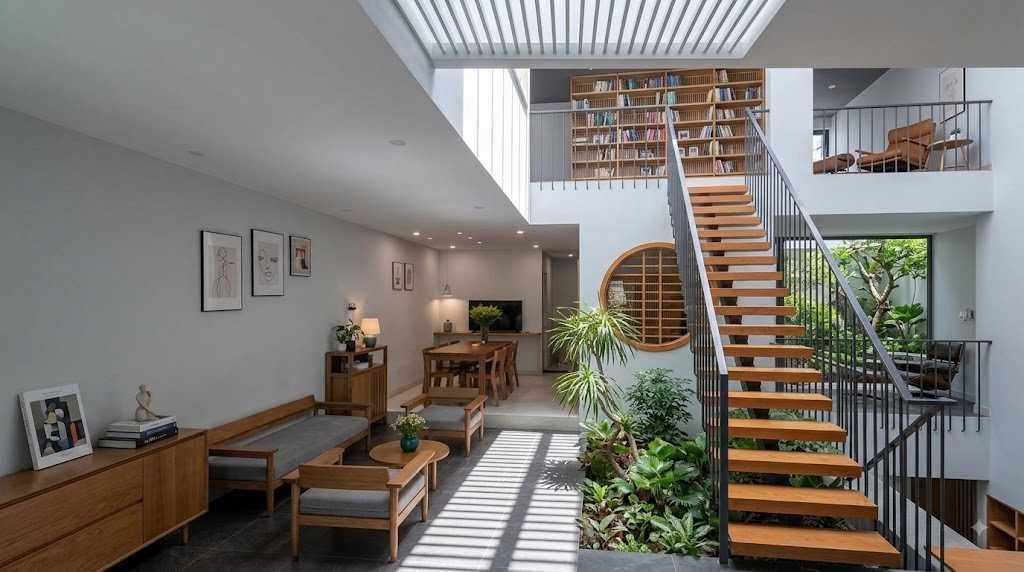 Mặt bằng tầng trệt 90m2 được mở rộng tối đa cho không gian sinh hoạt chung