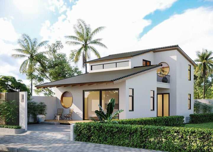 Mẫu nhà cấp 4 mái tôn 6x15m có mặt tiền rộng 6m, thuận tiện bố trí cửa chính và cửa sổ (Nguồn: Internet)