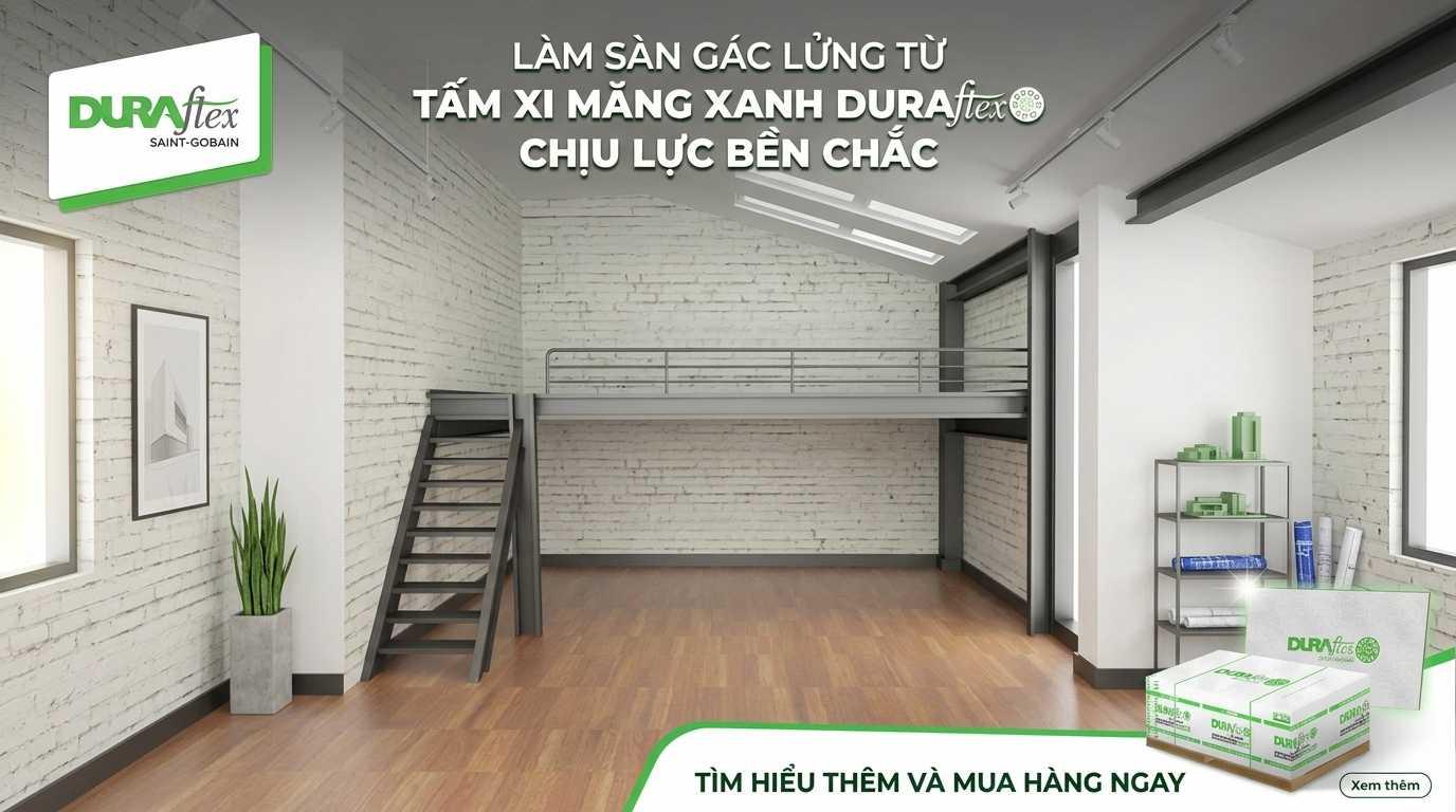 Tấm xi măng xanh Duraflex chịu lực bền chắc 