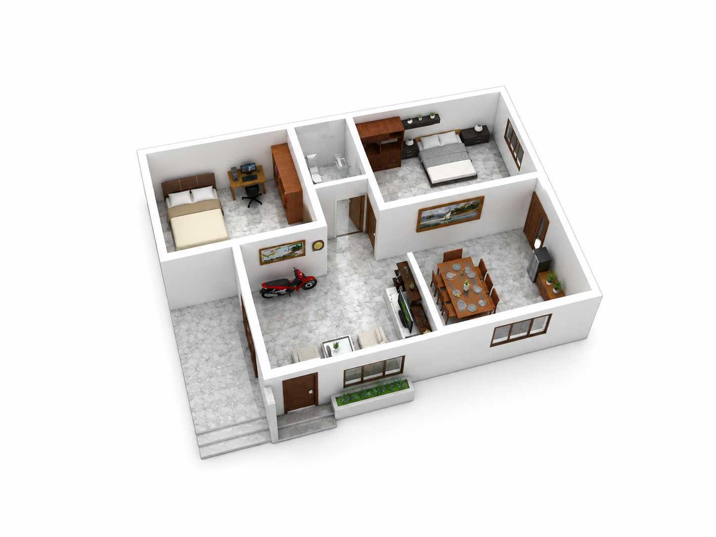 Sơ đồ bố trí mặt bằng mẫu nhà ngang 8m sâu 6m khoa học, tiện nghi