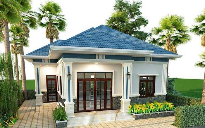 Thiết kế mái tôn giả ngói cho nhà cấp 4 gác lửng (Nguồn: Internet)