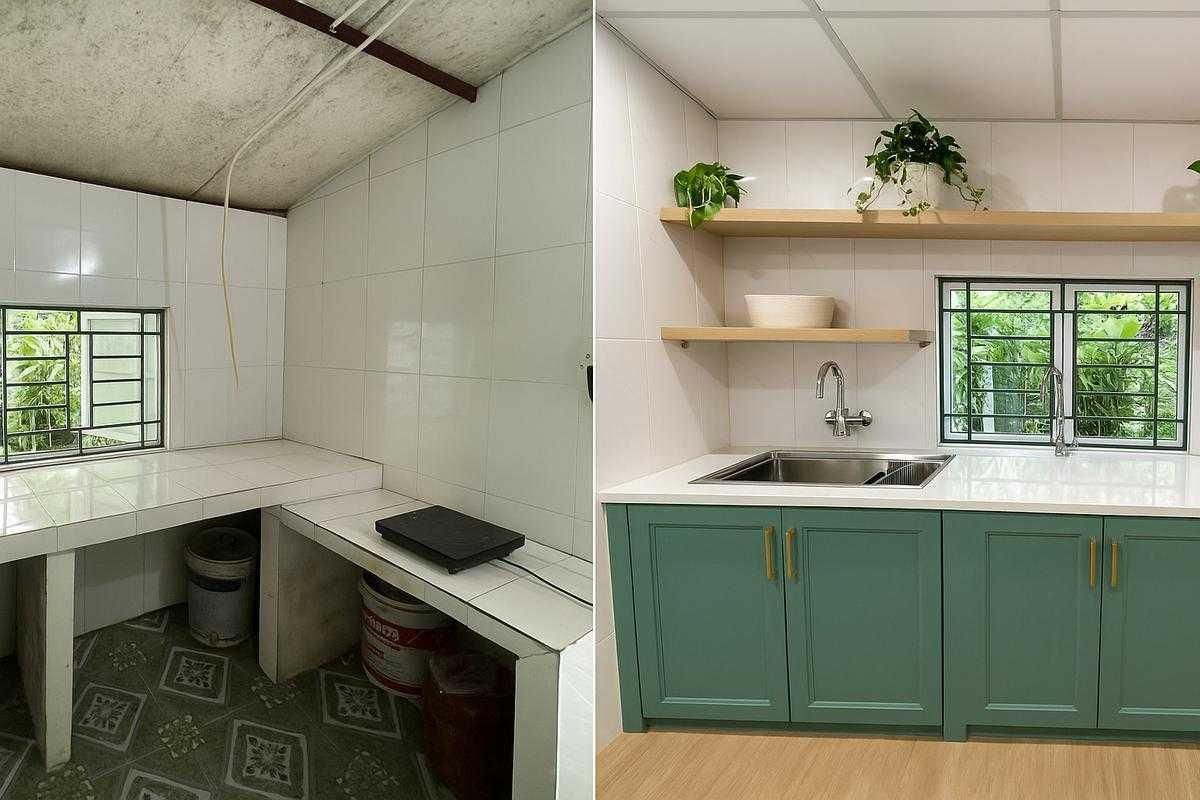 Cải tạo nhà cấp 4 cũ bằng cách tận dụng kết cấu còn chắc chắn, kết hợp sửa chữa các hạng mục xuống cấp để tiết kiệm ngân sách. (Nguồn: Internet)