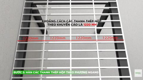 Hàn thép hộp theo phương ngang (Xương ngang)